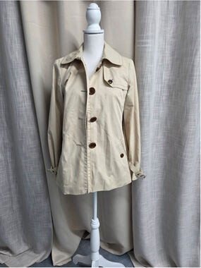 J. Crew Light Beige Button-Front Trench Jacket Outdoorwear Size 6